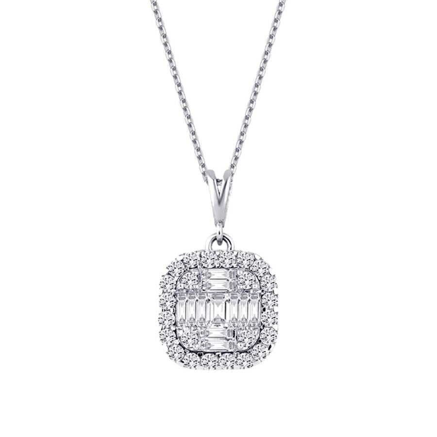 0.51 ct. Diamant Baguette Halskette