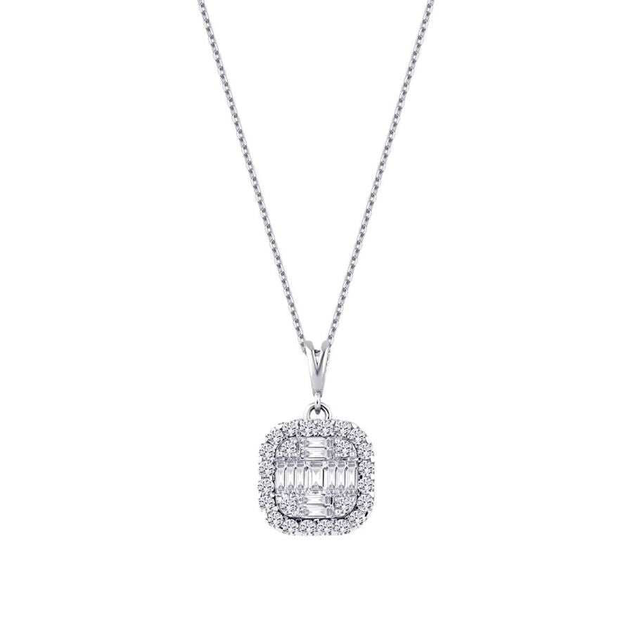 0.51 ct. Diamant Baguette Halskette