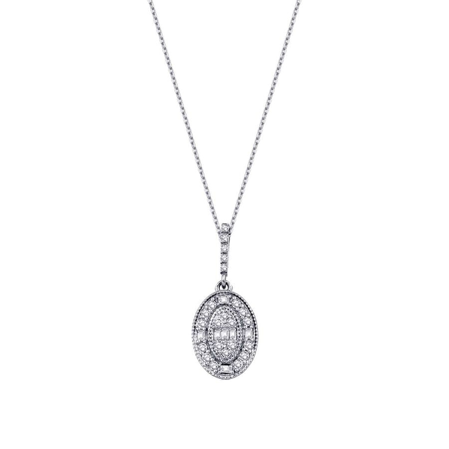 0.19 ct. Diamant Baguette Halskette