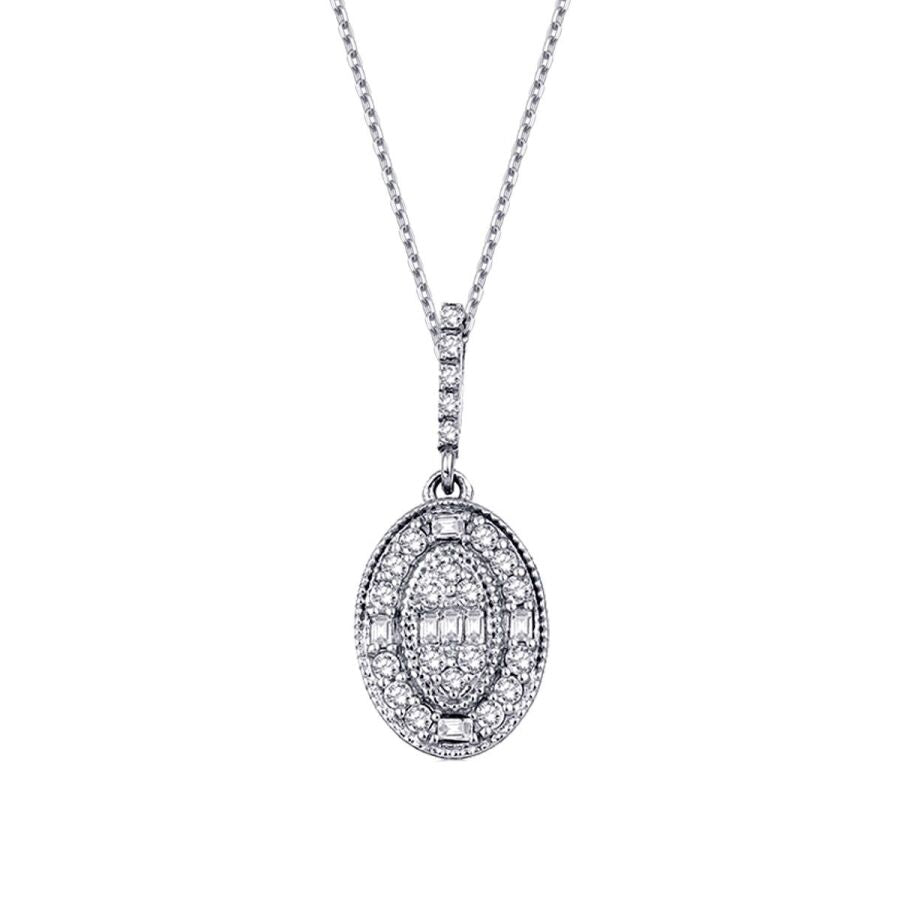 0.19 ct. Diamant Baguette Halskette