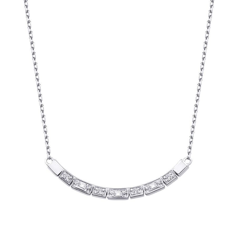 0,16 ct. Diamant Baguette Stein Halskette