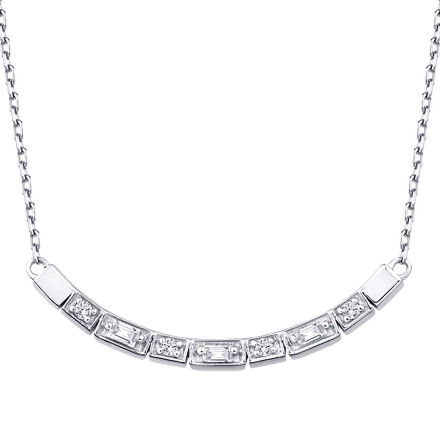 0.16 ct. Diamant Baguette Stein Halskette