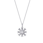 0,23 ct. Diamant Schneeflocken Baguette Halskette