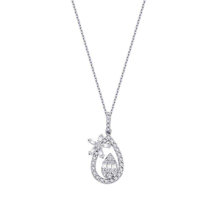 0.36 ct. Diamant Baguette Halskette