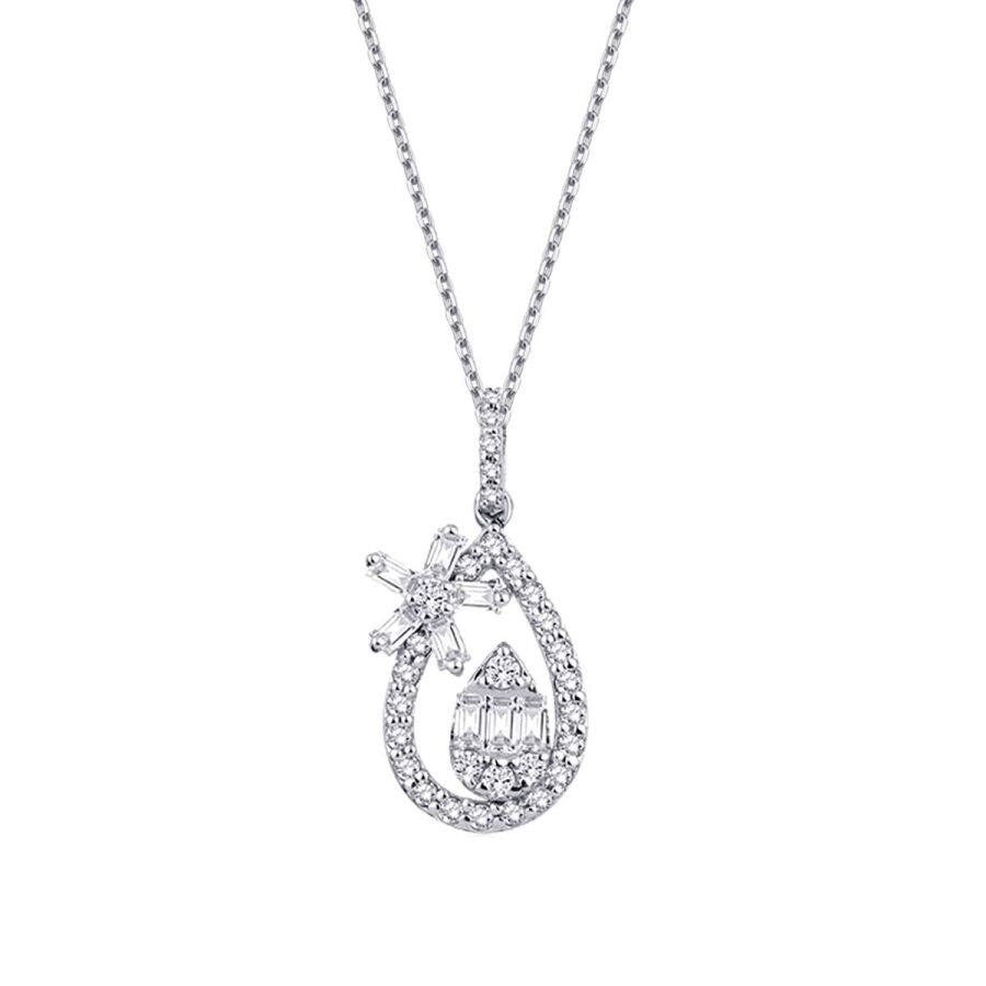 0,36 ct. Diamant Baguette Halskette