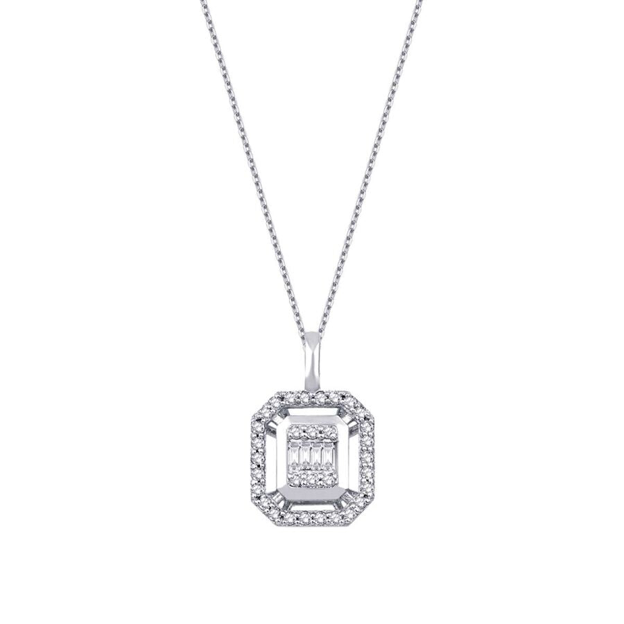 0,14 ct. Diamant Baguette Halskette