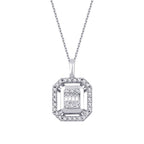0,14 ct. Diamant Baguette Halskette
