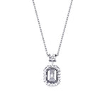 0,05 ct. Diamant Baguette Halskette