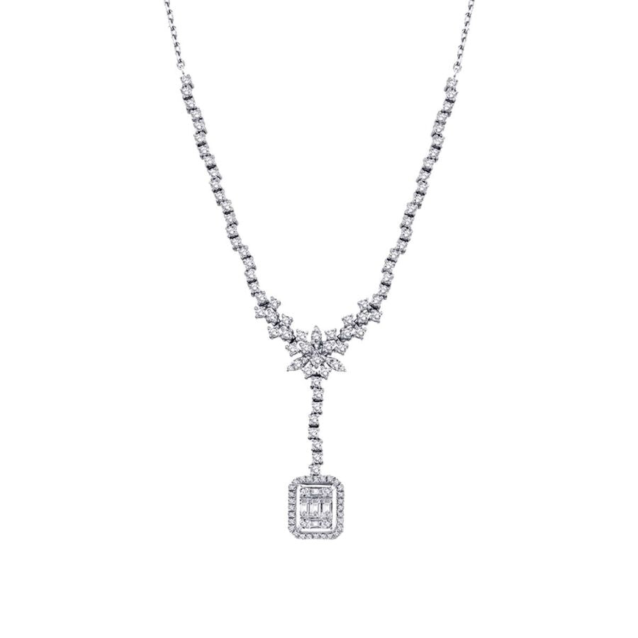 1.50 ct. Diamant Baguette Halskette