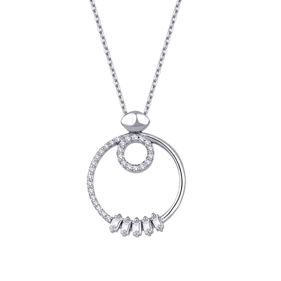 0.22 ct. Diamant Baguette Halskette