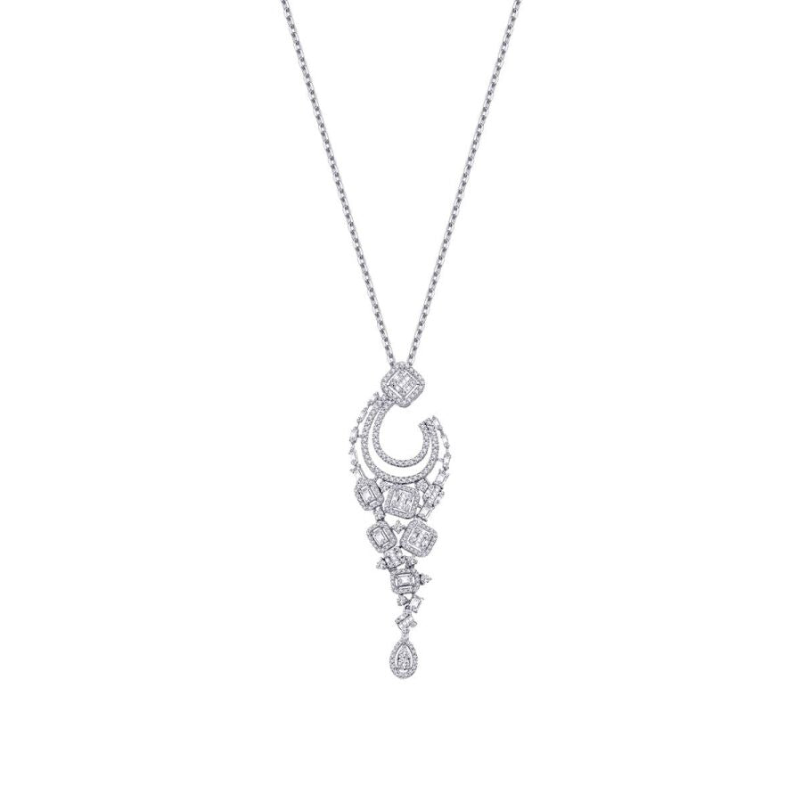 1.77 ct. Diamant Baguette Halskette