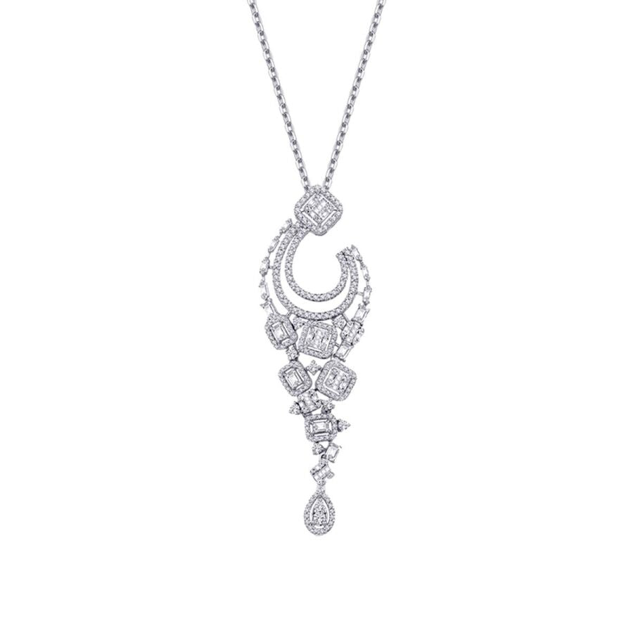 1.77 ct. Diamant Baguette Halskette