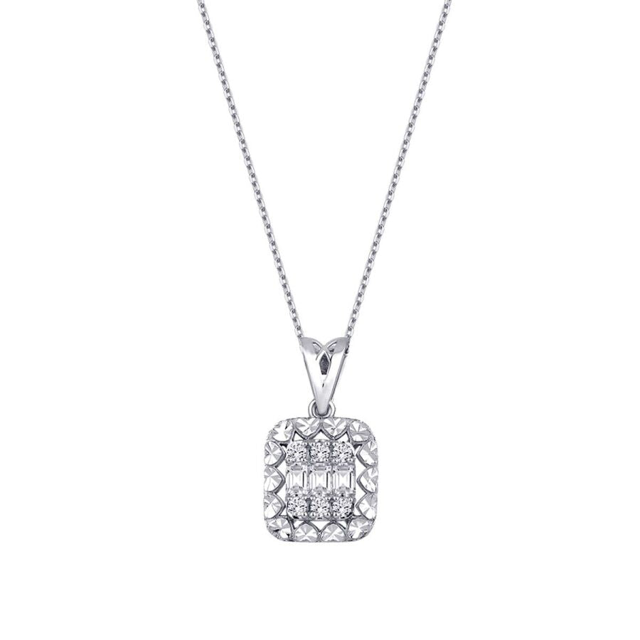 0.19 ct. Diamant Baguette Halskette