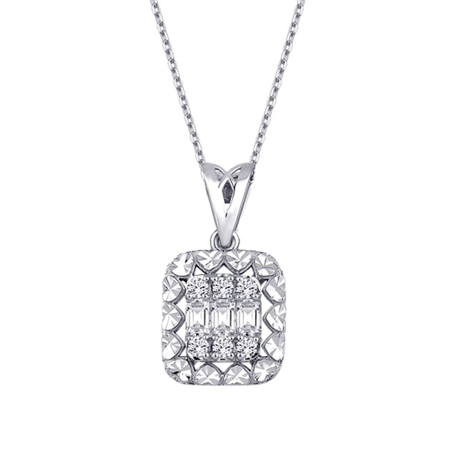 0.19 ct. Diamant Baguette Halskette