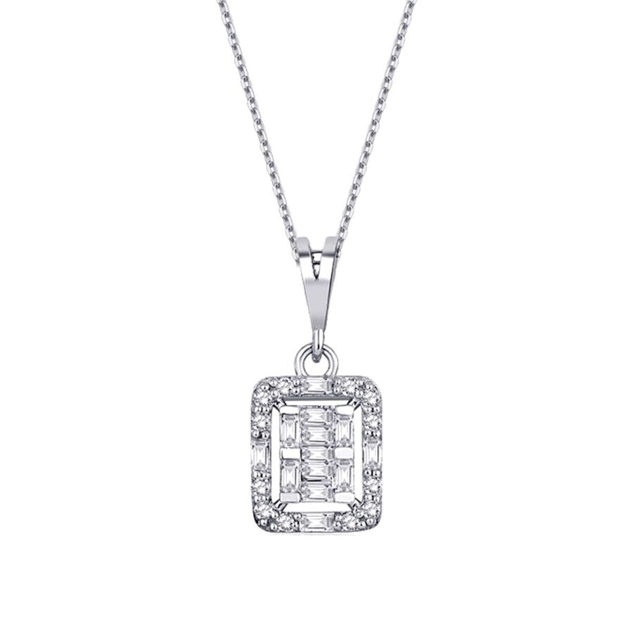 0.15 ct. Diamant Baguette Halskette