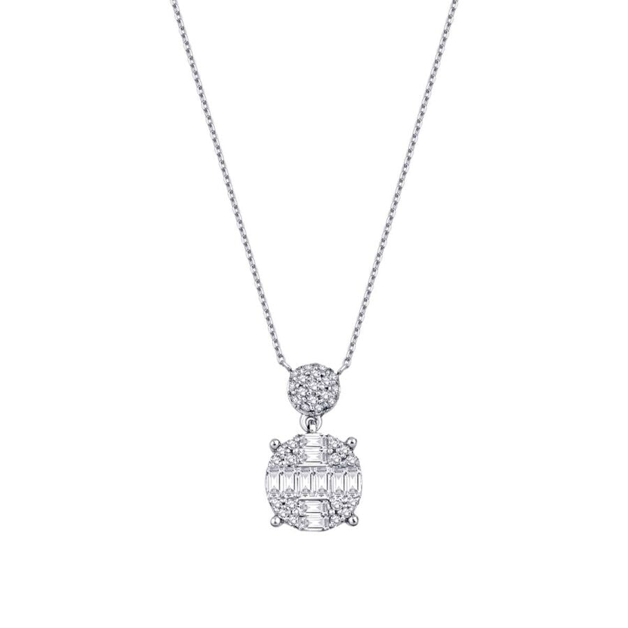 0.38 ct. Diamant Baguette Halskette