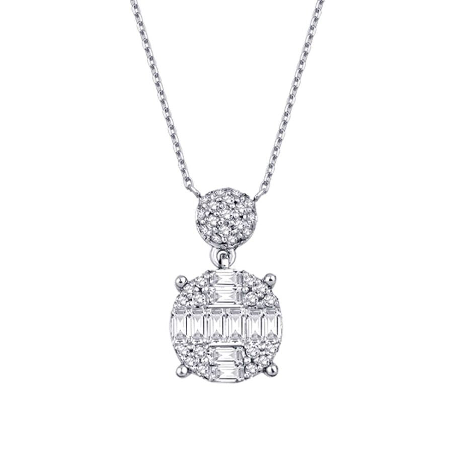 0.38 ct. Diamant Baguette Halskette