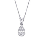 0,07 ct. Diamant Tropfen Baguette Halskette