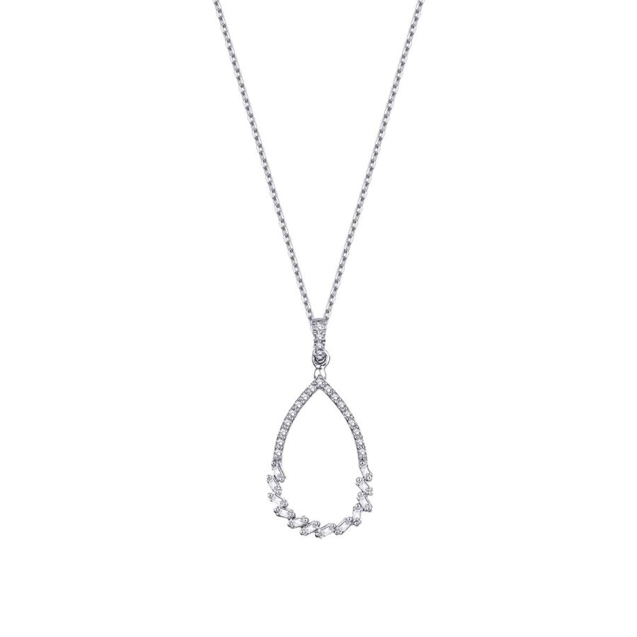 0.22 ct. Diamant Baguette Halskette