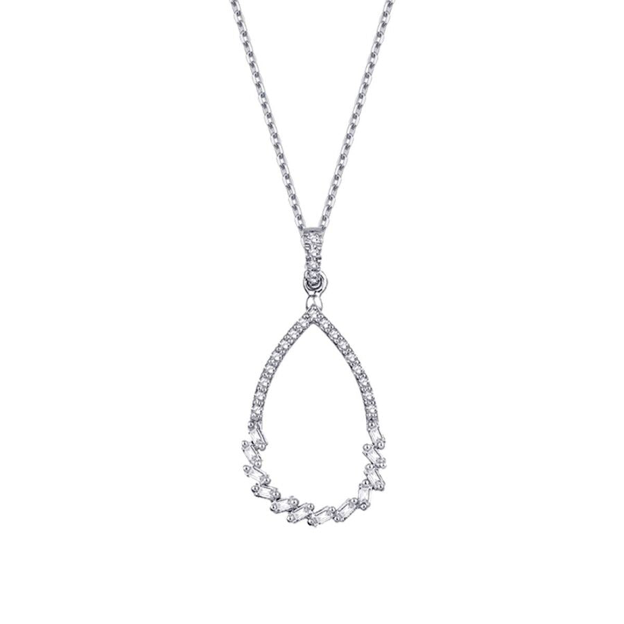 0.22 ct. Diamant Baguette Halskette