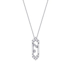 0,09 ct. Diamant Baguette Halskette