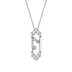 0,09 ct. Diamant Baguette Halskette