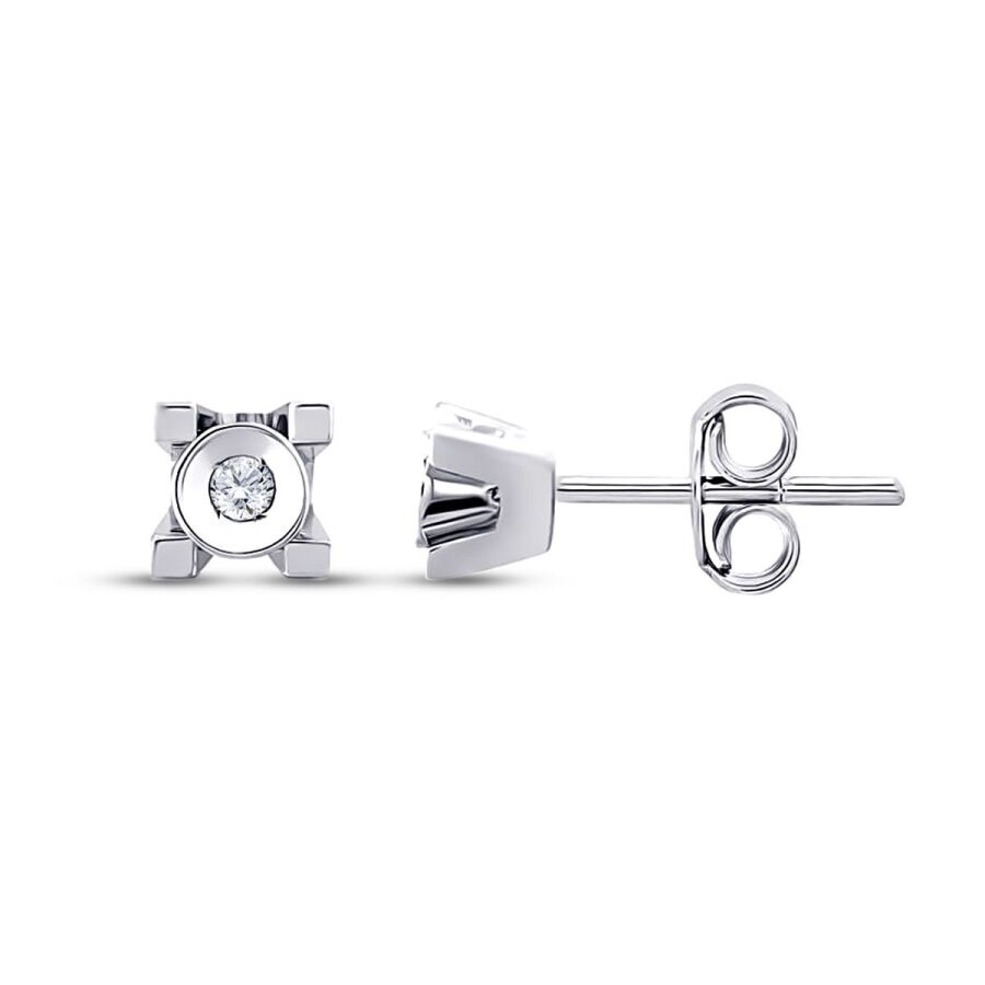0.08 Karat Diamant Solitär Ohrringe