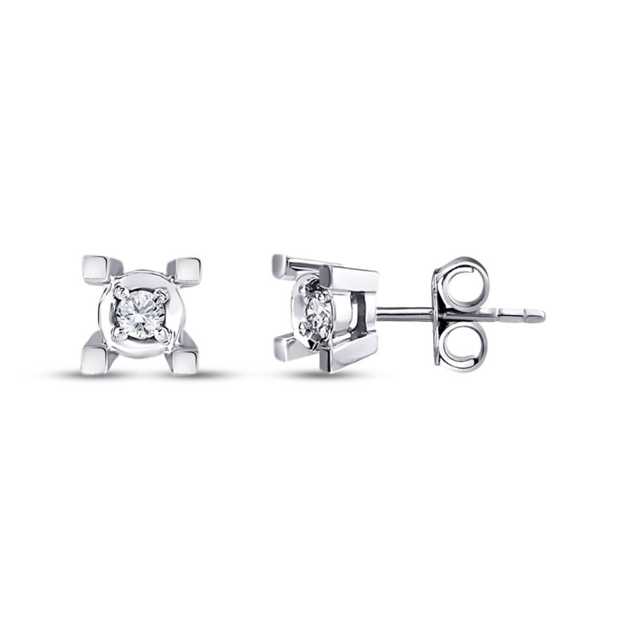 0.08 ct. Diamant Solitär Ohrringe