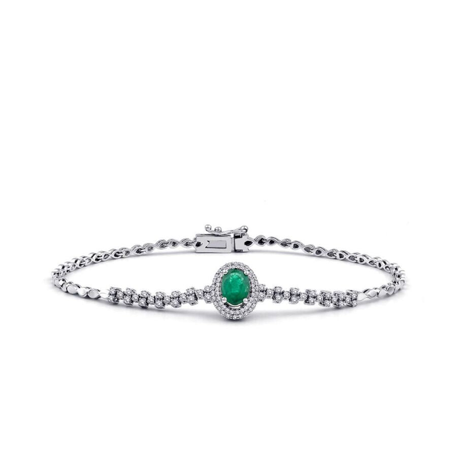 1,13 ct. Diamant Smaragd Armband