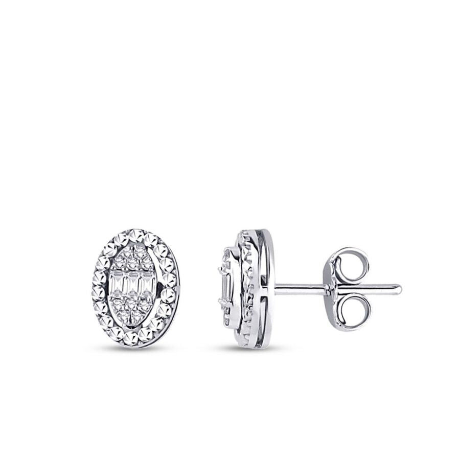 0,14 ct. Diamant Baguette Ohrringe