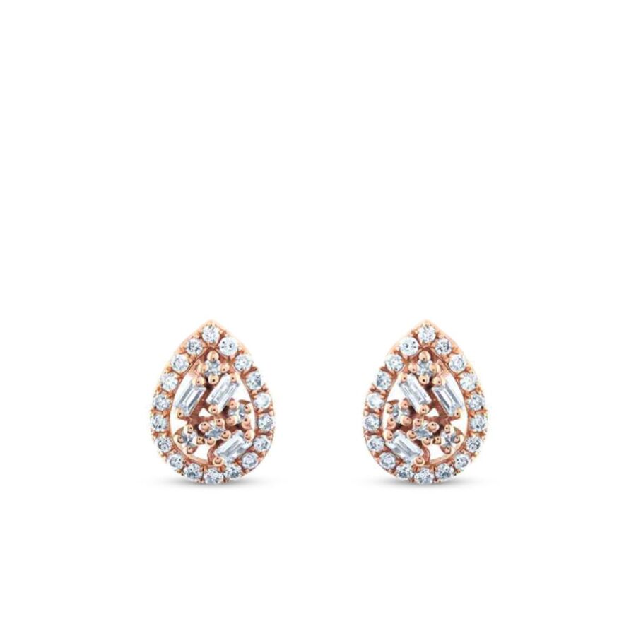 0,28 ct. Diamant Baguette Tropfen Ohrringe