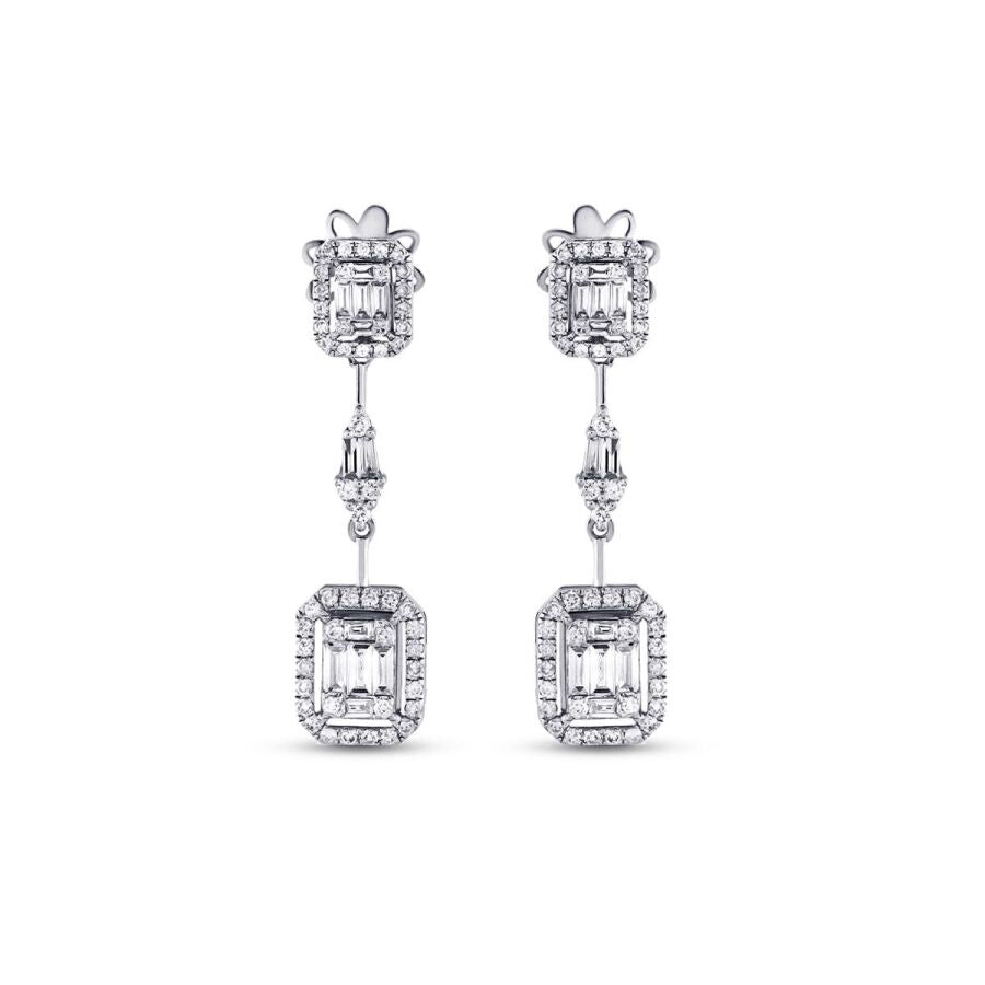 1,00 ct. Diamant Baguette Ohrringe