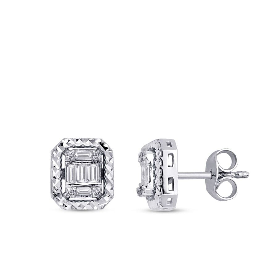 0,17 ct. Diamant Baguette Ohrringe