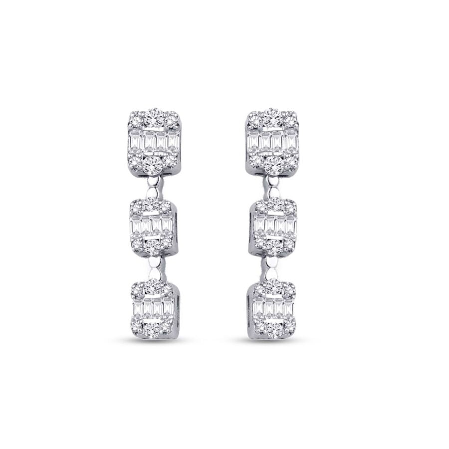 0.79 ct. Diamant Baguette Ohrringe