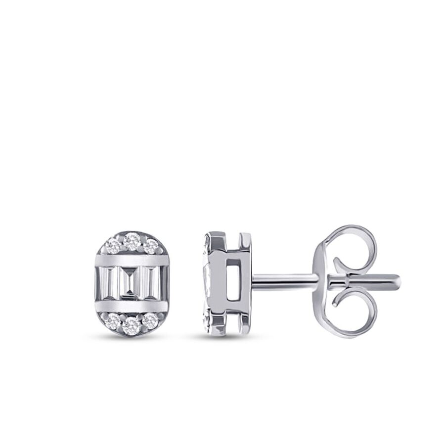 0,14 ct. Diamant Baguette Ohrringe