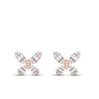 0,58 ct. Diamant Baguette Schmetterling Ohrringe