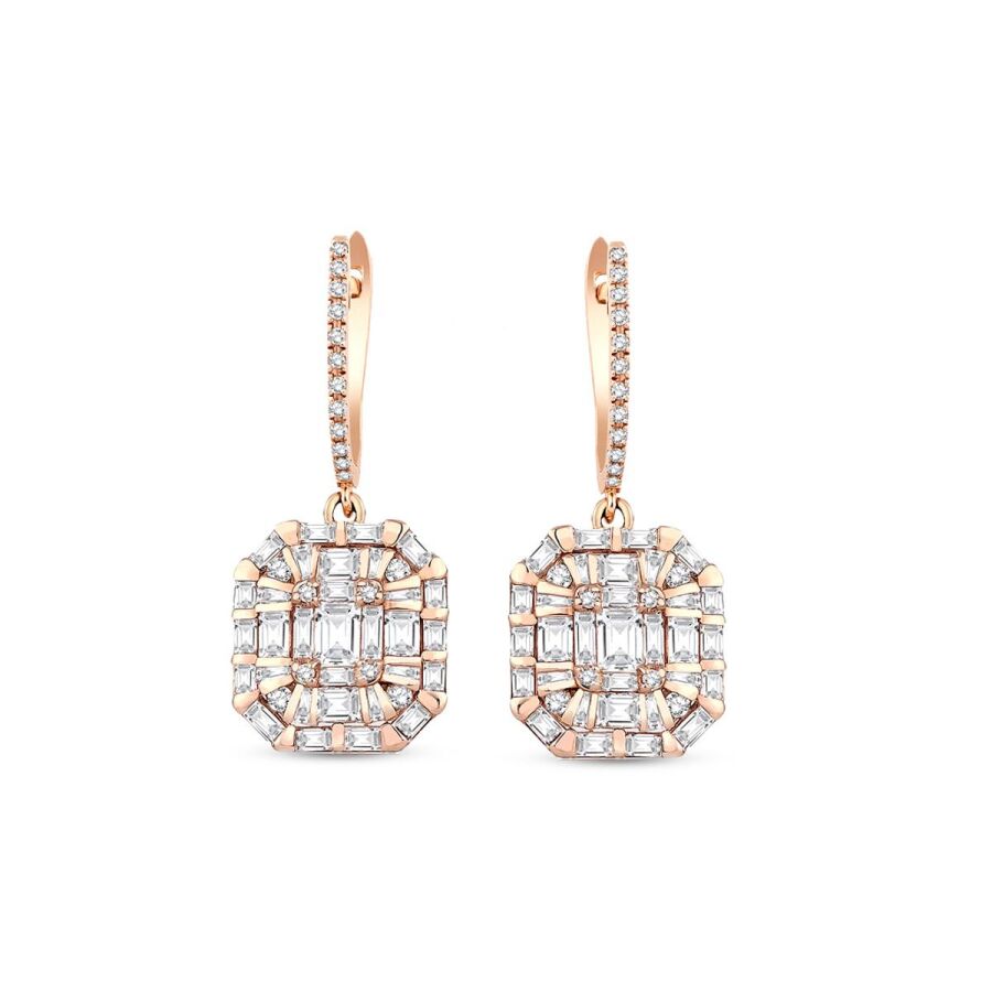 1.72 ct. Diamant Baguette Ohrringe