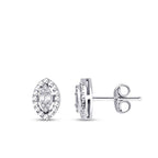 0,10 ct. Diamant Effekt Baguette Tropfen Ohrringe