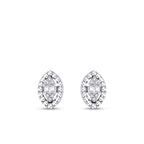 0,10 ct. Diamant Effekt Baguette Tropfen Ohrringe