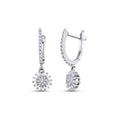 0,39 ct. Diamant Blumen Baguette Ohrringe