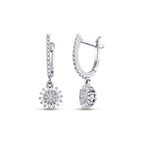 0,39 ct. Diamant Blumen Baguette Ohrringe