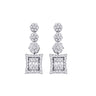 0,40 ct. Diamant Blumen Baguette Ohrringe