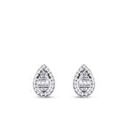 0,10 ct. Diamant Tropfen Baguette Ohrringe