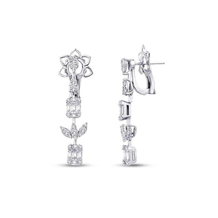 1.58 ct. Diamant Baguette Ohrringe