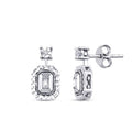 0,09 ct. Diamant Effekt Baguette Ohrringe