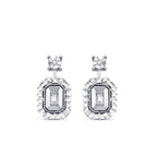 0,09 ct. Diamant Effekt Baguette Ohrringe