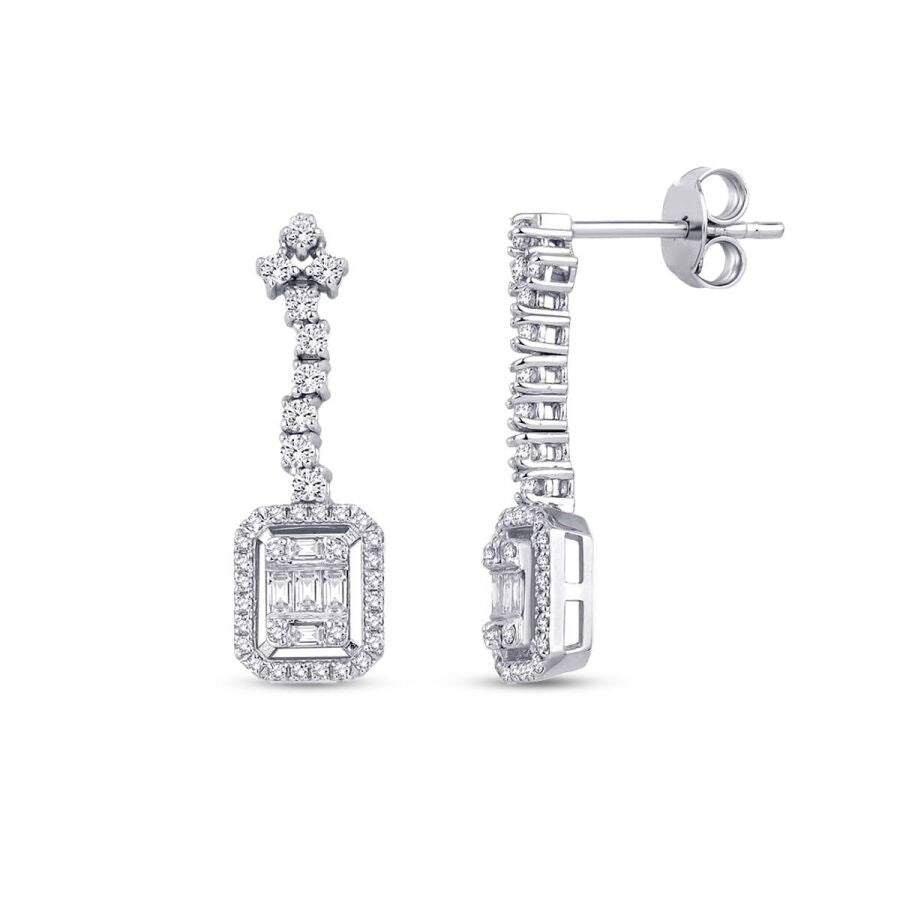 0.64 ct. Diamant Baguette Ohrringe