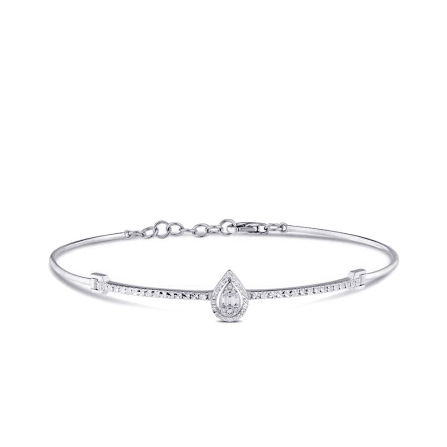 0,06 ct. Diamant Effekt Baguette Tropfen Armreif