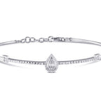 0,06 ct. Diamant Effekt Baguette Tropfen Armreif