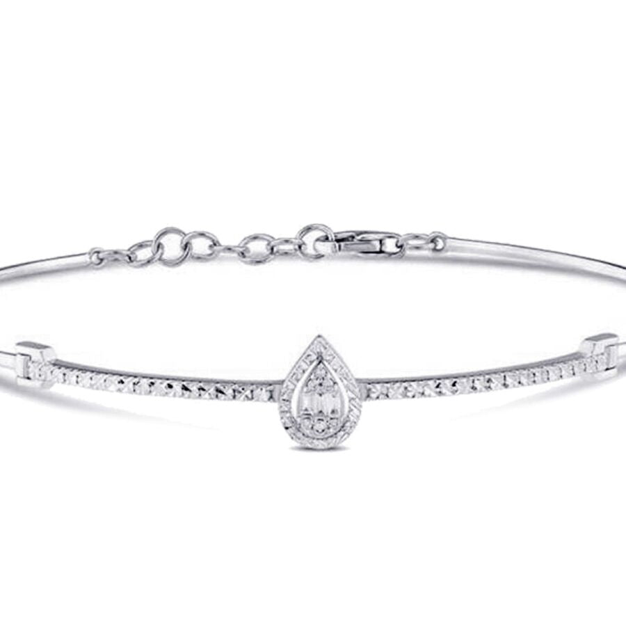 0,06 ct. Diamant Effekt Baguette Tropfen Armreif